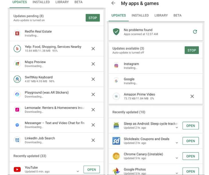 Google Play Store ya permite la actualización simultánea de aplicaciones en Android